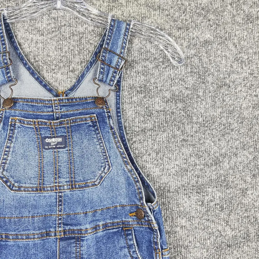 OshKosh B'gosh Overalls Toddler 5T Blue Denim Bib Adjustable Straps Jeans